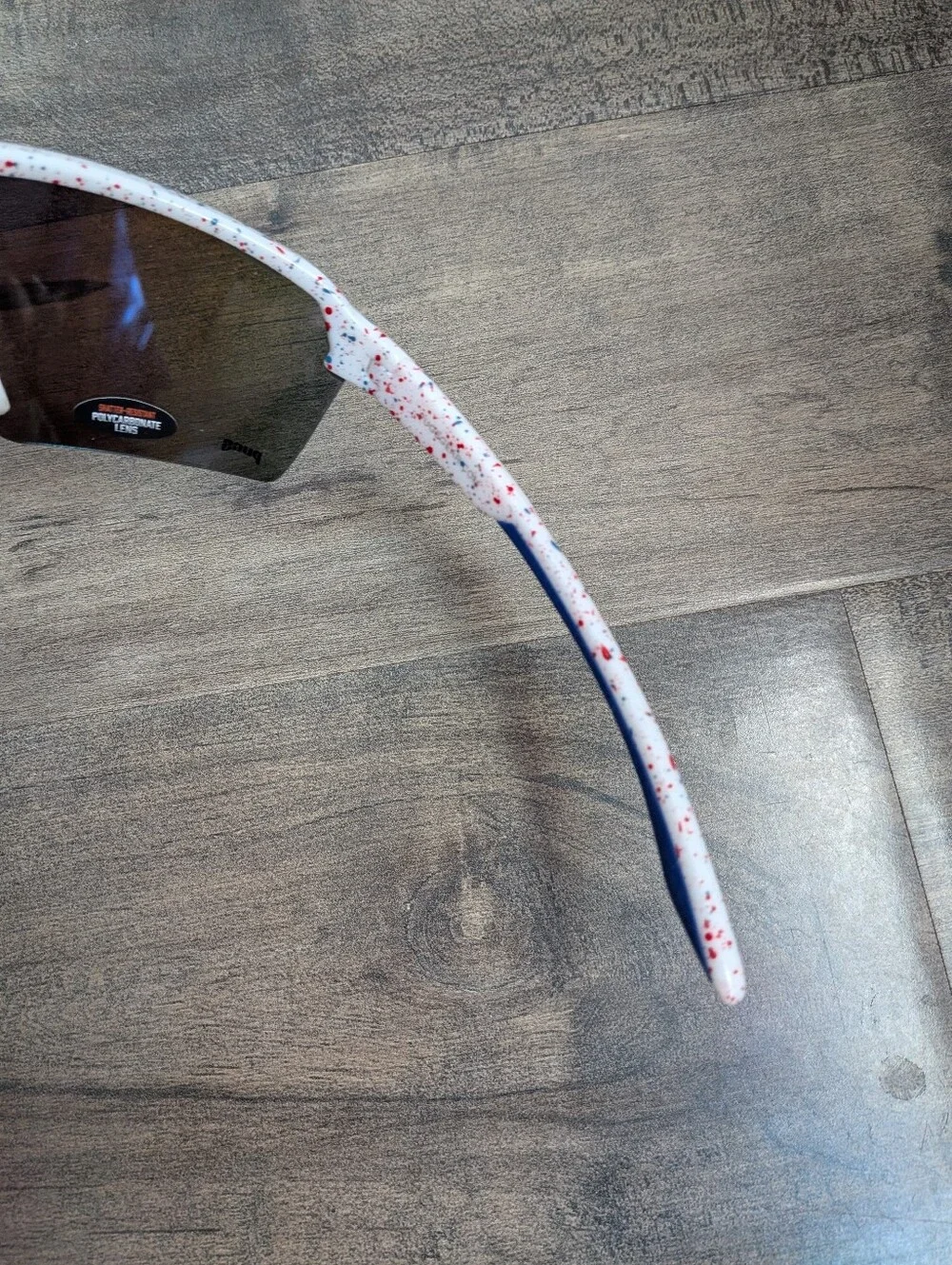 Pugs USA AM2 Americana Shield Sunglasses – White Splatter Frame Mirror Lenses